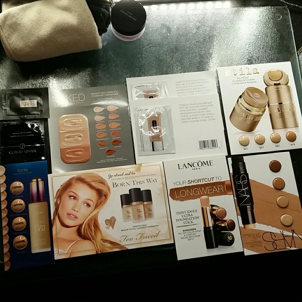 Huge lot of foundation samples tarte too faced